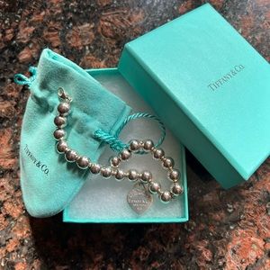 Return to Tiffany & Co Heart tag bead ball bracelet. Sterling silver